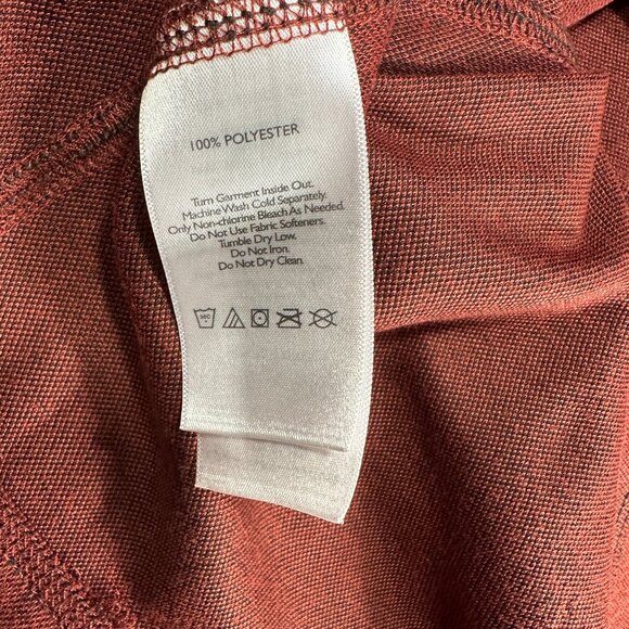 Eddie Bauer Shirt Mens Small Henley Rust Long Sleeve 1/4 Zip Pullover Tee FLAWS - Picture 5 of 10
